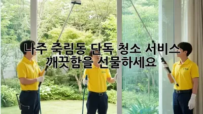 나주 죽림동 단독 청소 서비스, 깨끗함을 선물하세요! ✨